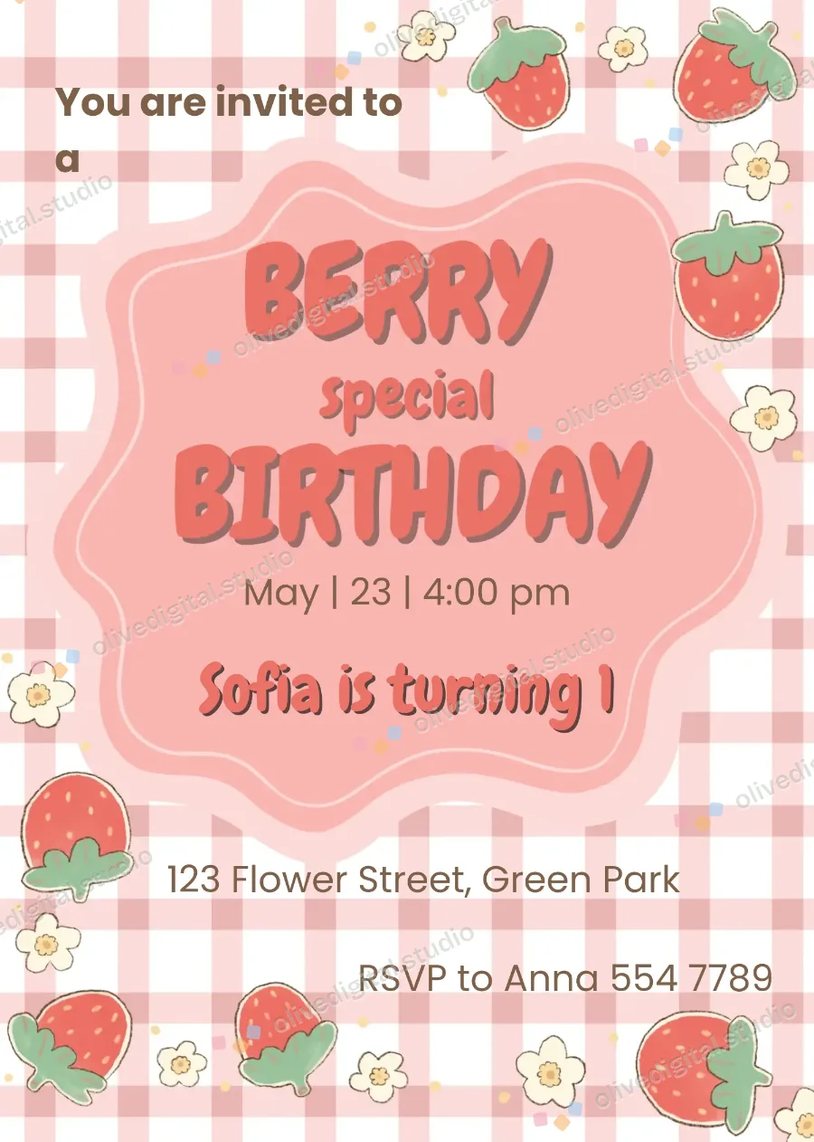 Berry Special, invitation with sample wording