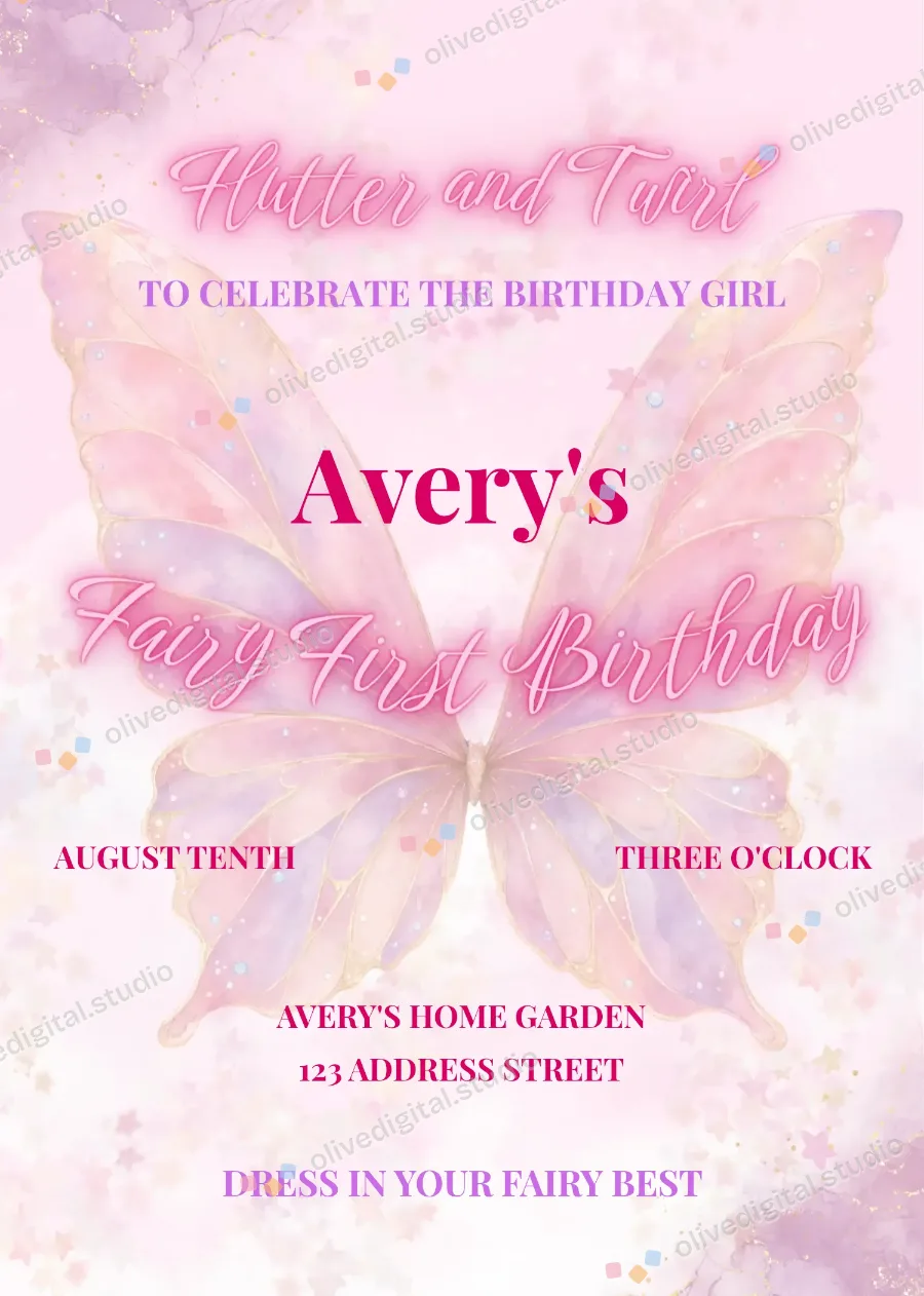 Flutter and Twirl, invitation with sample wording
