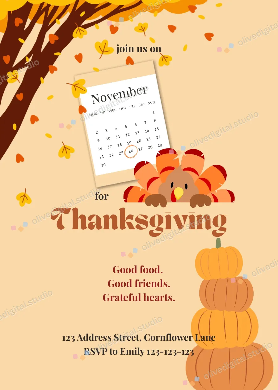 Gobble & Gather, invitation with sample wording