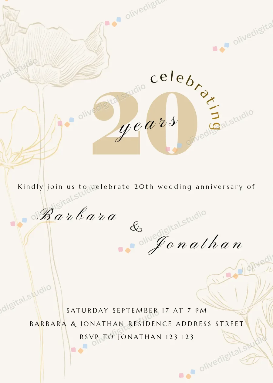 Golden Poppies, invitation with sample wording