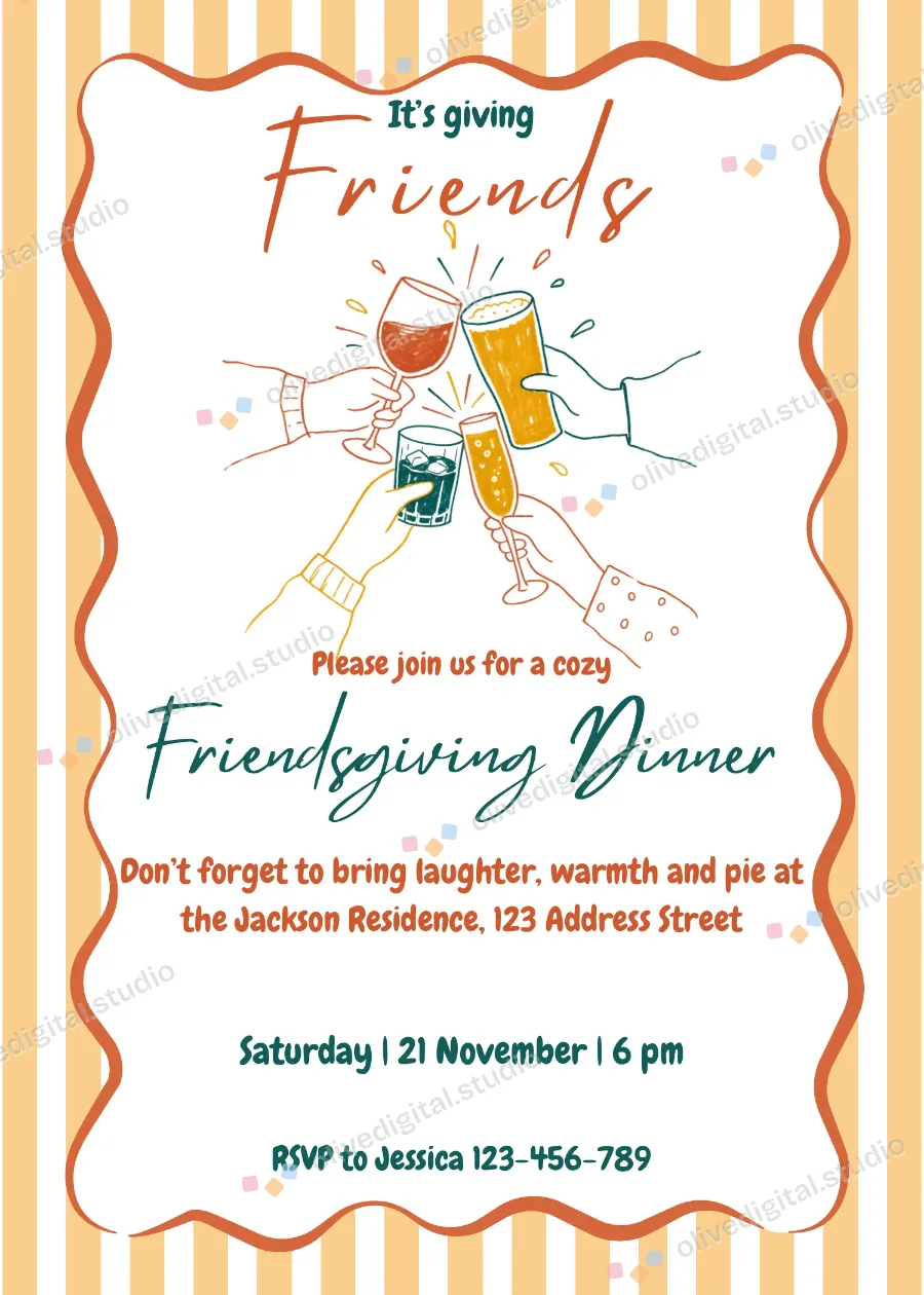 It’s Giving, invitation with sample wording