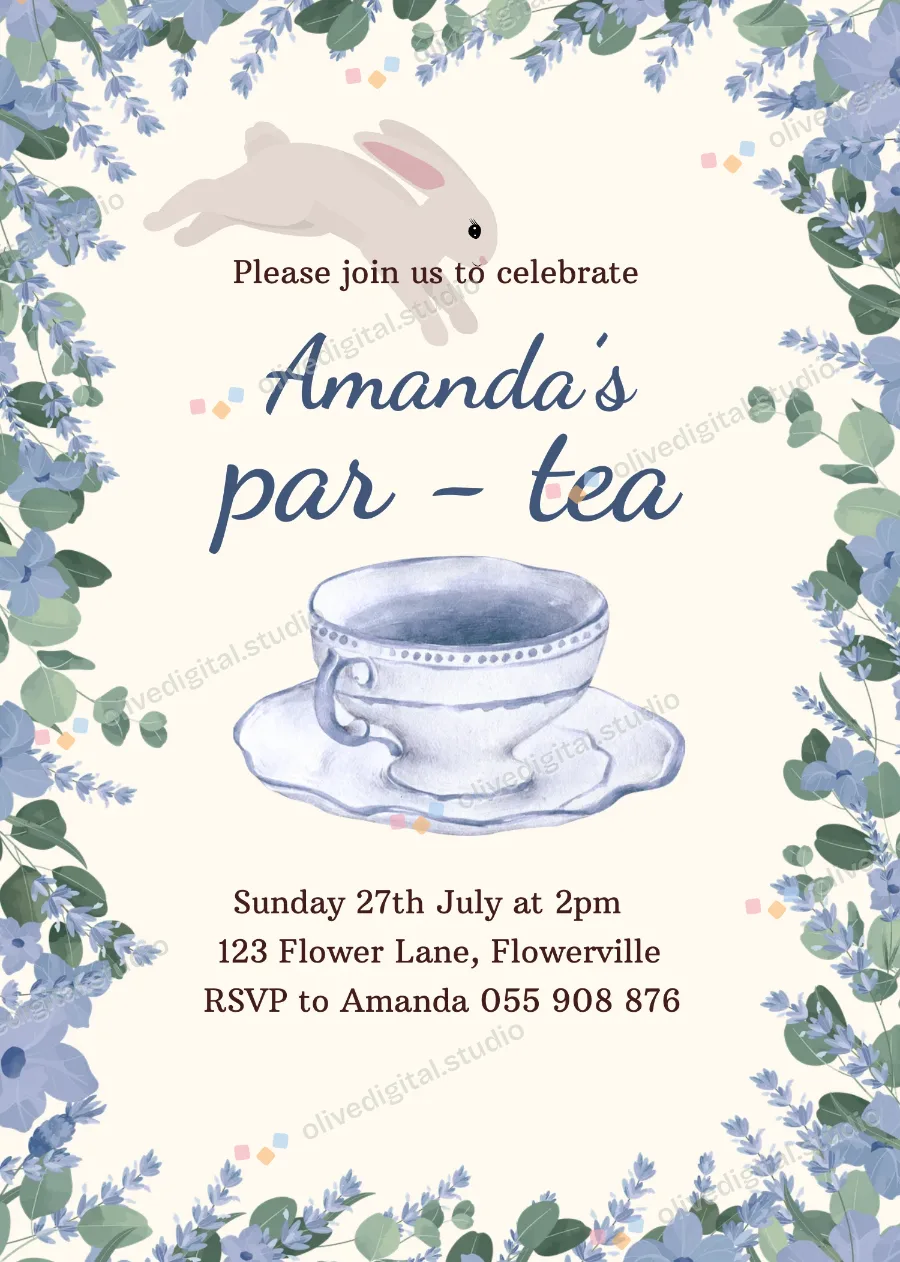 Par-tea, invitation with sample wording