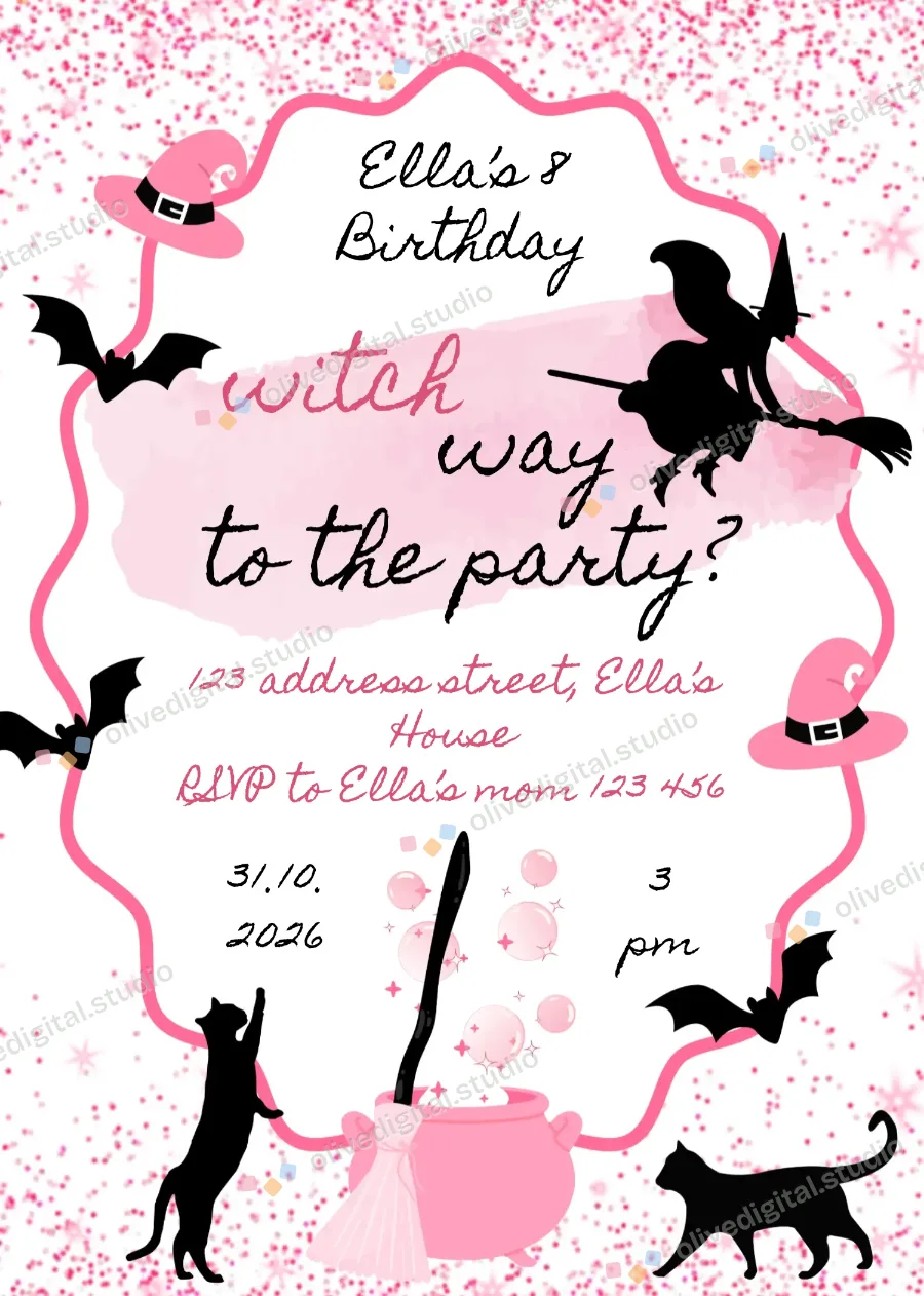 Witch Way, invitation with sample wording